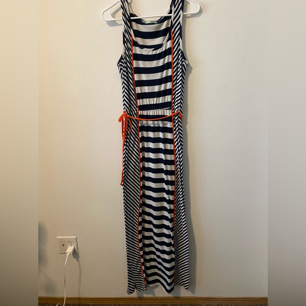 Maurice’s navy and orange maxi dress